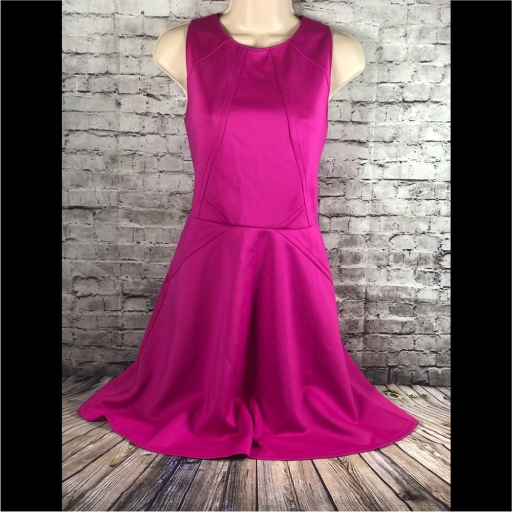 TED BAKER What Love Can Do Neoprene hit pink Dress sz 2